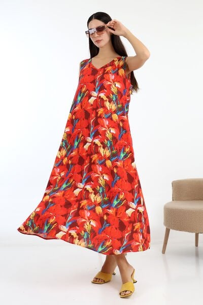 LİKAPASHOP KOLSUZ UZUN ELBİSE
