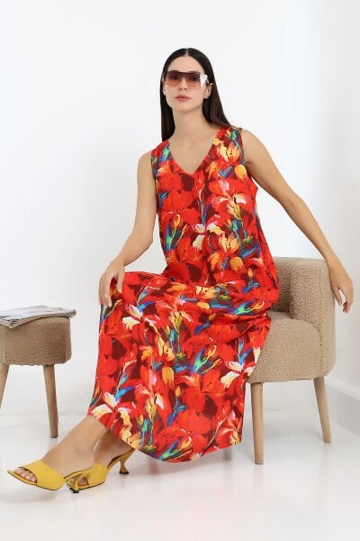 LİKAPASHOP KOLSUZ UZUN ELBİSE