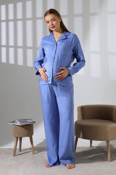 LİKAPASHOP VİSKON UZUN KOLLU HAMİLE PİJAMA TAKIMI