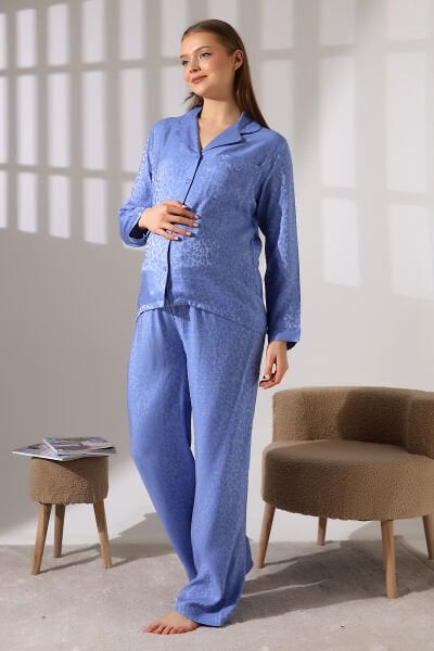 LİKAPASHOP VİSKON UZUN KOLLU HAMİLE PİJAMA TAKIMI