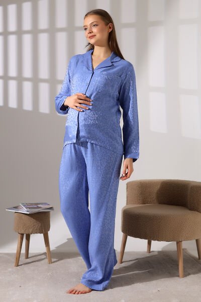 LİKAPASHOP VİSKON UZUN KOLLU HAMİLE PİJAMA TAKIMI
