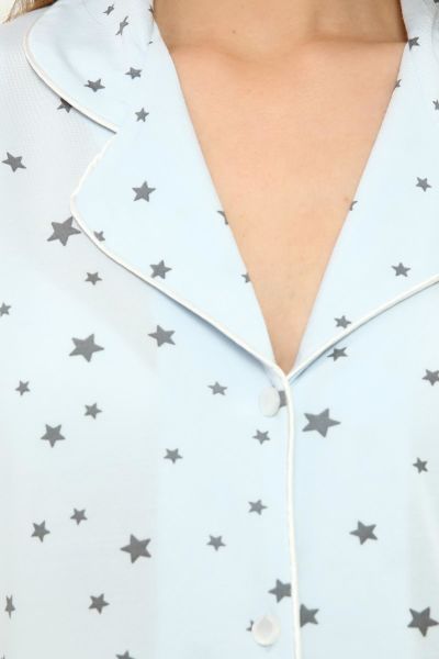 Önden Düğmeli Hamile Lohusa MEVSİMLİK KISA KOL PİJAMA TAKIMI