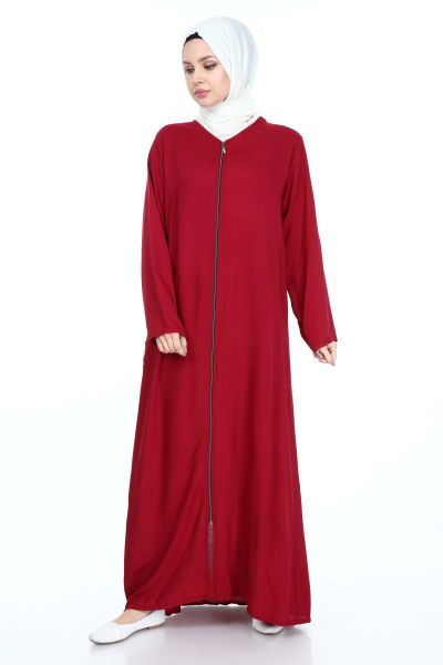 Fermuarlı Viskon Namaz Elbisesi