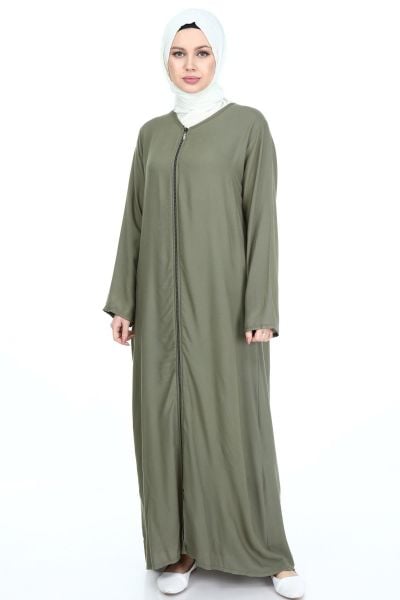 Fermuarlı Viskon Namaz Elbisesi