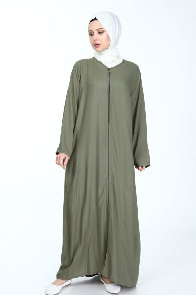 Fermuarlı Viskon Namaz Elbisesi