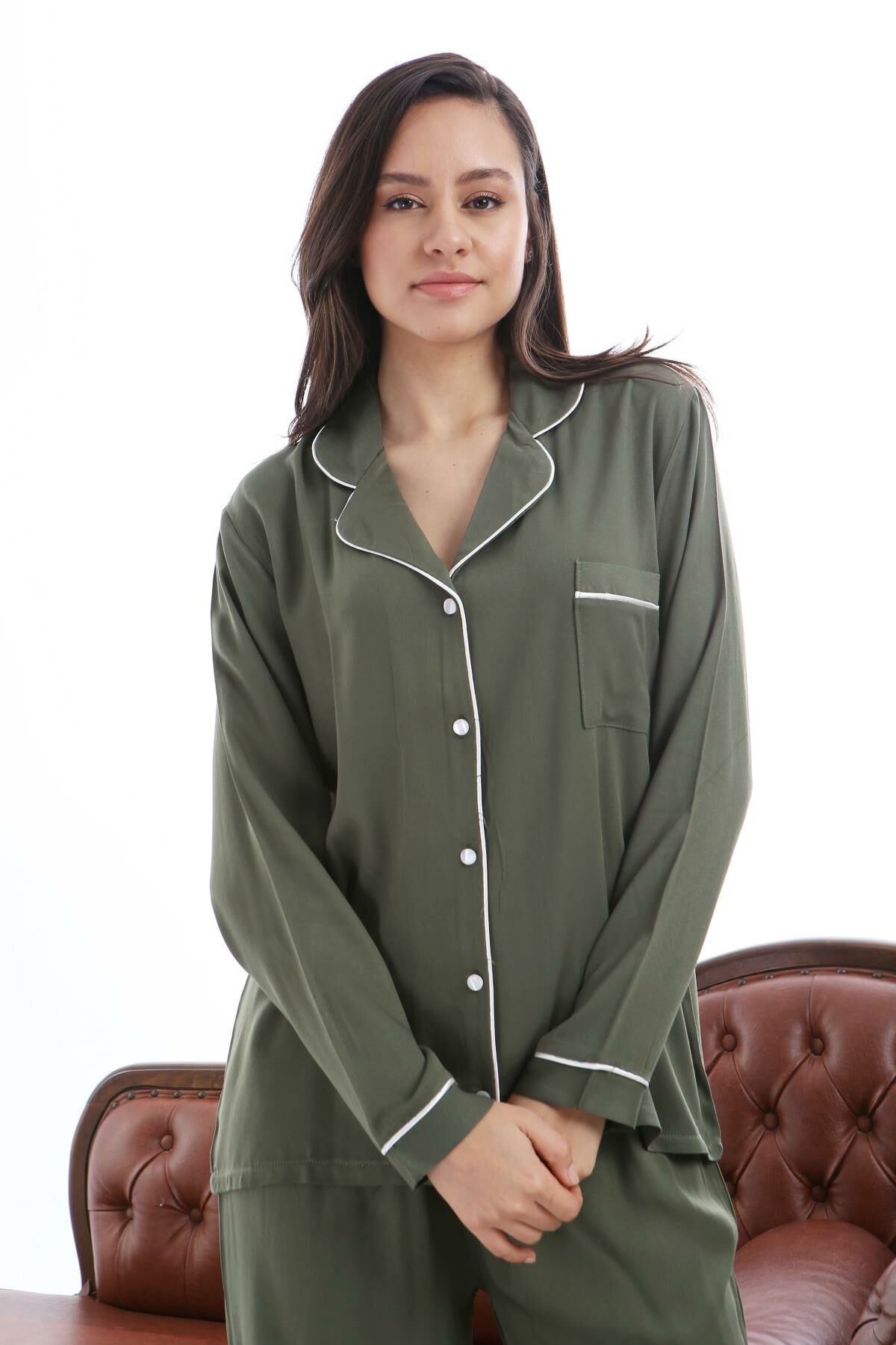1353-02 Likapa Düz Uzun Kol Pijama Takım