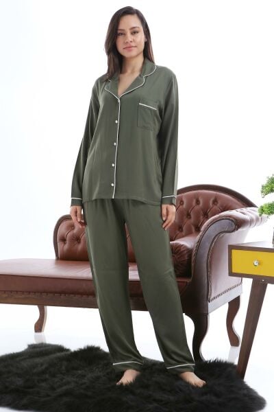 1353-02 Likapa Düz Uzun Kol Pijama Takım