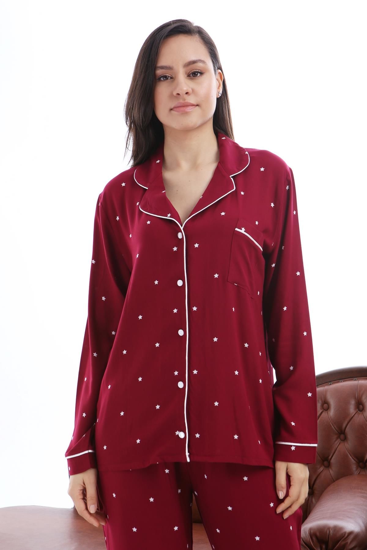 1353-03 Likapa Yıldız Kadın Uzun Kol Pijama Takım