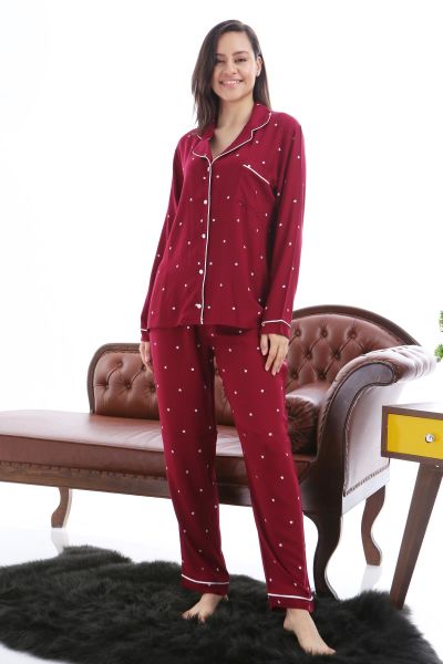 1353-03 Likapa Yıldız Kadın Uzun Kol Pijama Takım