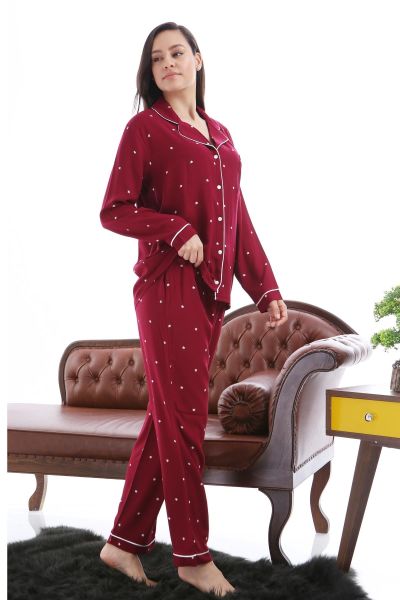 1353-03 Likapa Yıldız Kadın Uzun Kol Pijama Takım