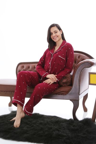 1353-03 Likapa Yıldız Kadın Uzun Kol Pijama Takım