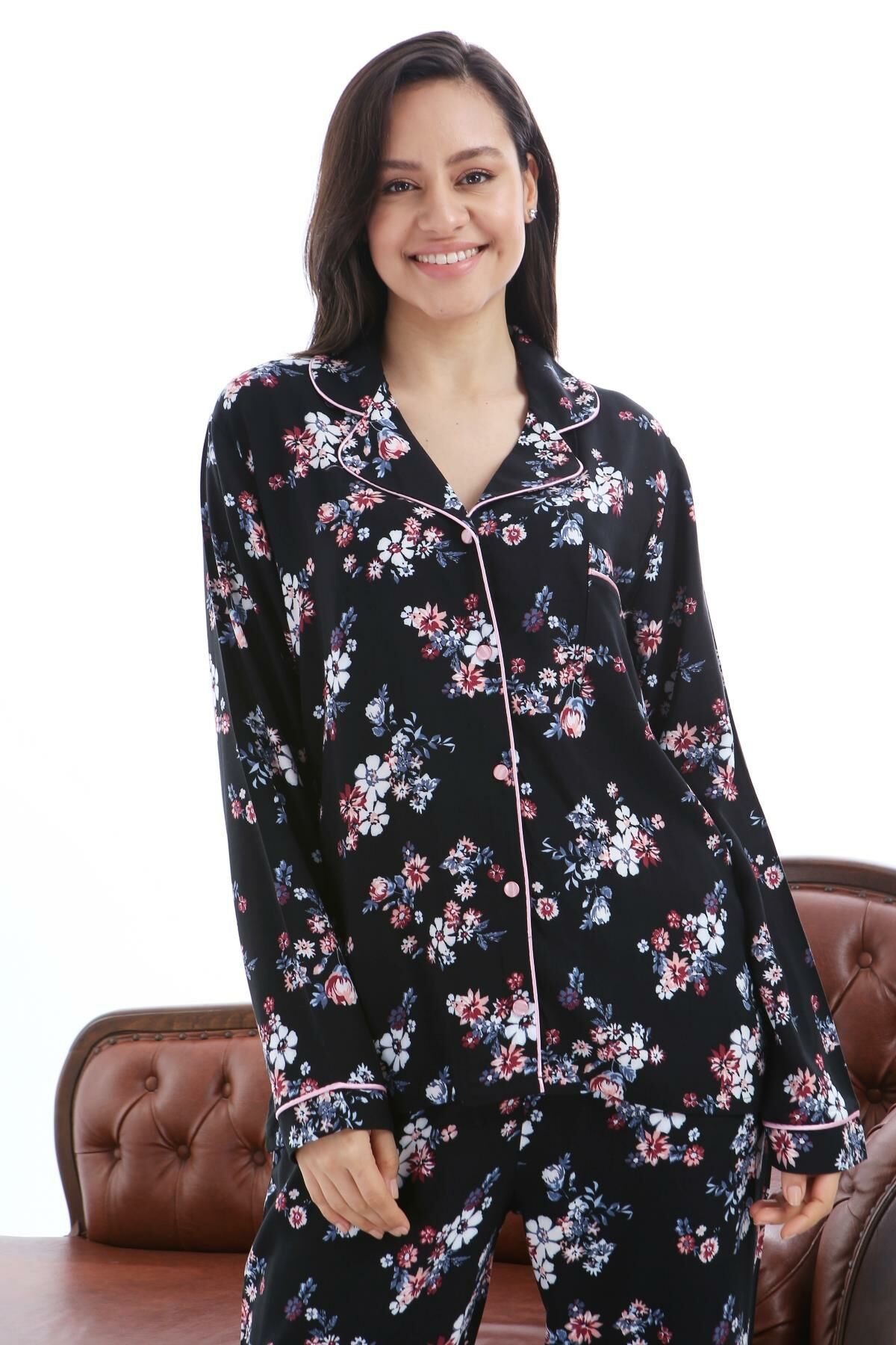 1353-06 Likapa Viskon Uzun Kol Pijama Takım