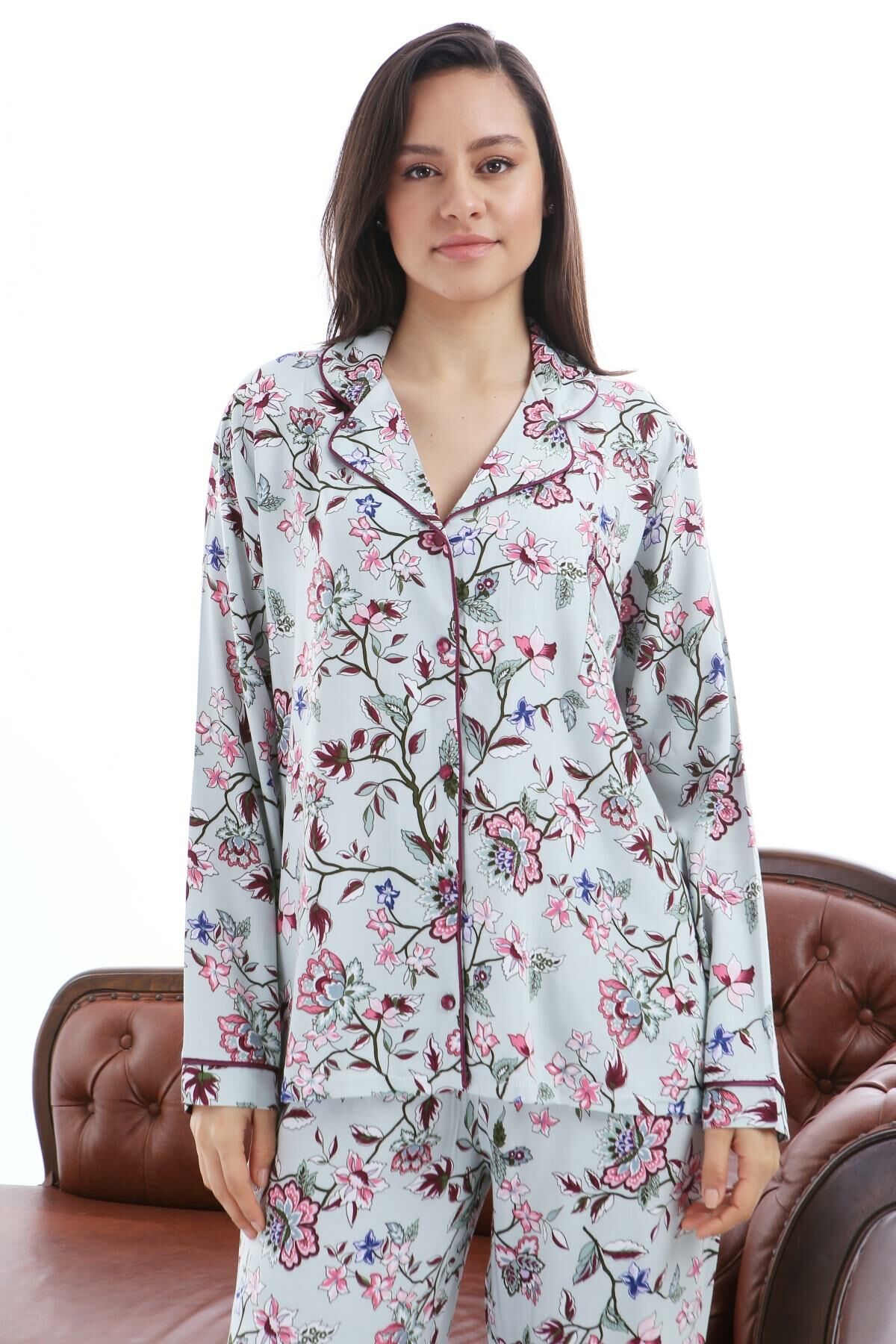 1353-07 Likapa Viskon Uzun Kol Pijama Takım