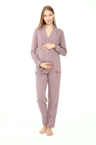 Kahve Pembe Çizgili