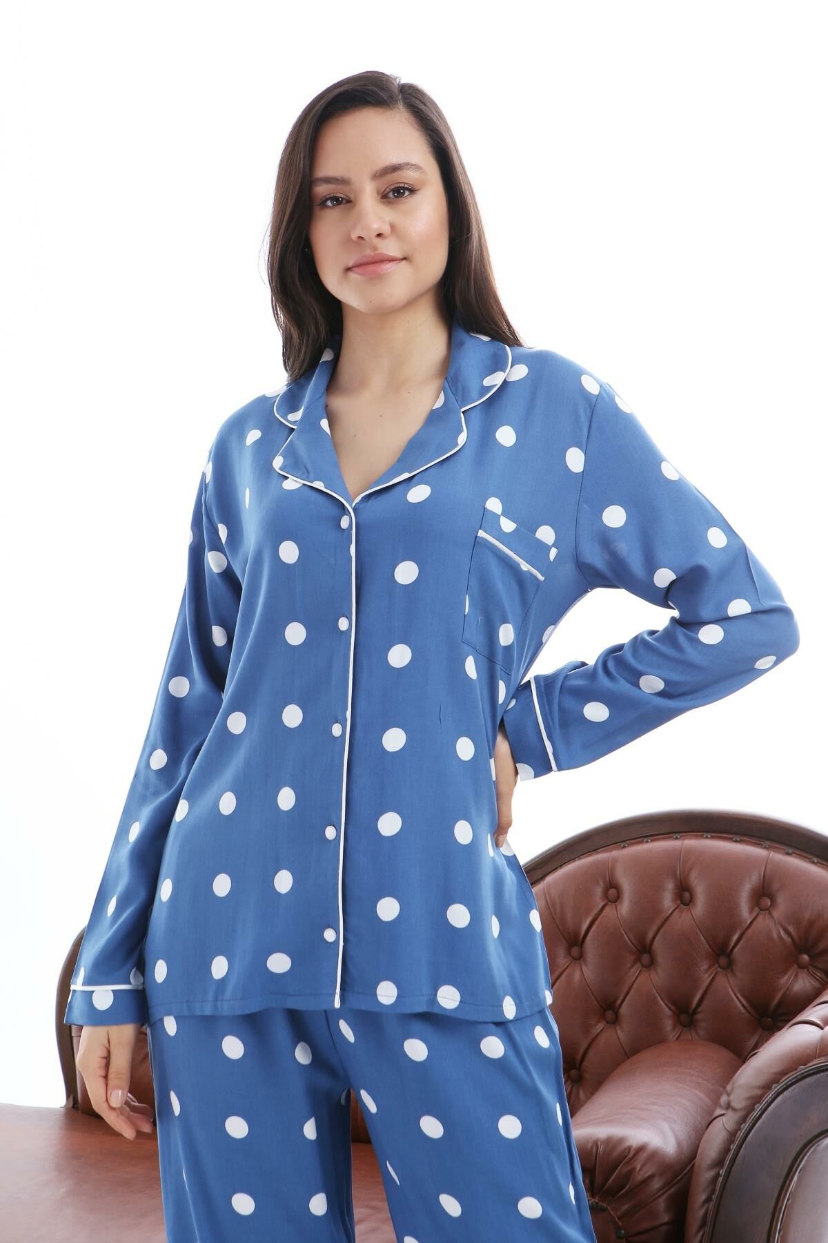 1353-09 Likapa Viskon Uzun Kol Pijama Takım