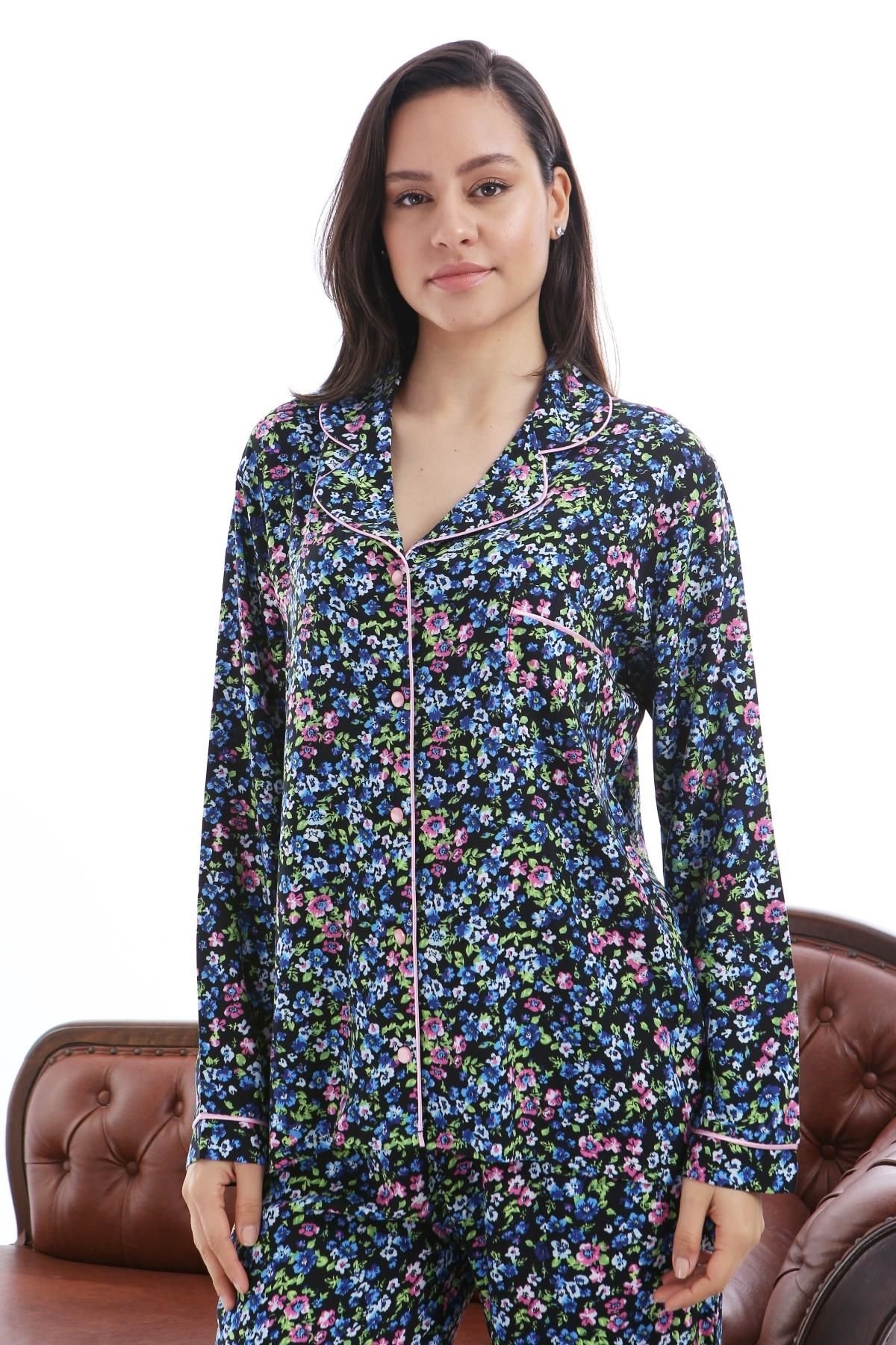 1353-12 Likapa Viskon Uzun Kol Pijama Takım