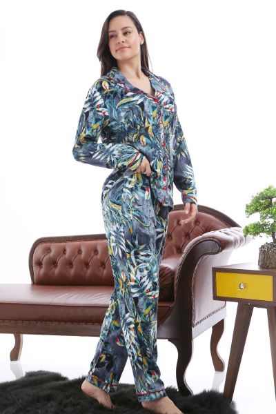 1353-11 Likapa Viskon Uzun Kol Pijama Takım
