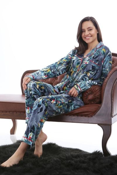 1353-11 Likapa Viskon Uzun Kol Pijama Takım