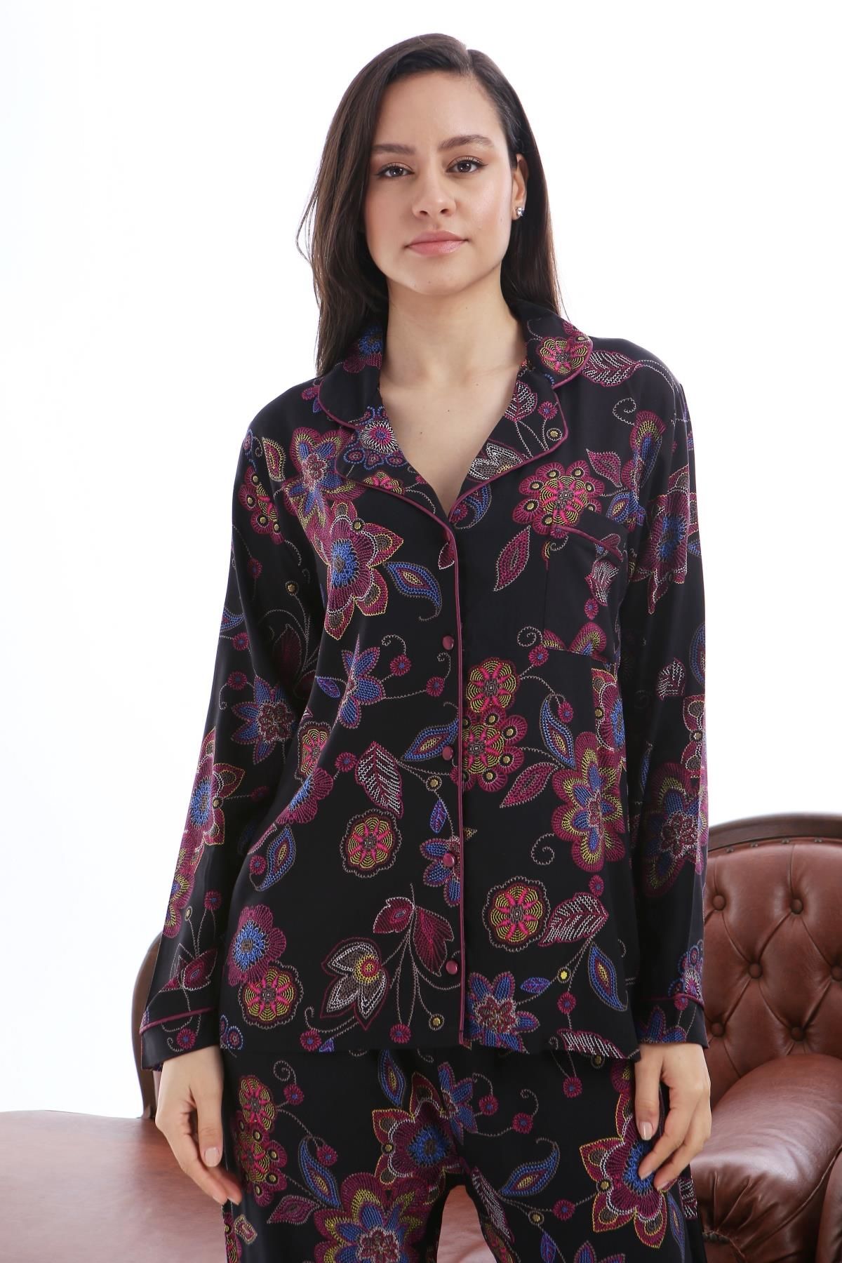 1353-10 Likapa Viskon Uzun Kol Pijama Takım