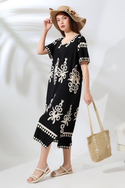 LİKAPASHOP VİSKON KISA KOL ELBİSE 2726