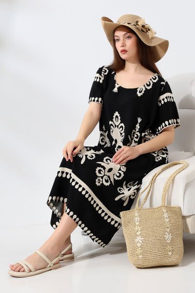 LİKAPASHOP VİSKON KISA KOL ELBİSE 2726