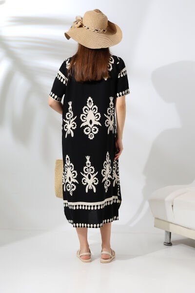 LİKAPASHOP VİSKON KISA KOL ELBİSE 2726