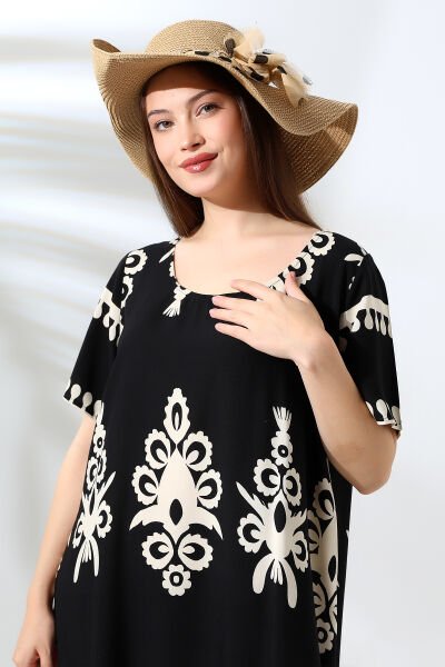 LİKAPASHOP VİSKON KISA KOL ELBİSE 2726