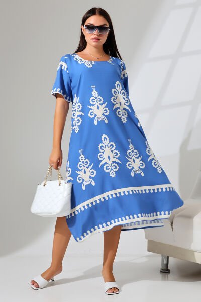 LİKAPASHOP VİSKON KISA KOL ELBİSE 2726