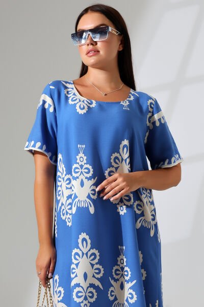 LİKAPASHOP VİSKON KISA KOL ELBİSE 2726