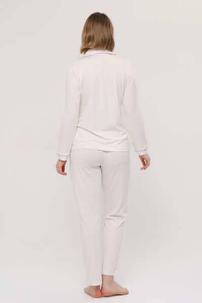 Likapa Önden Düğmeli Hamile Lohusa UZUN KOL PİJAMA TAKIMI