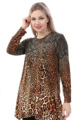 Likapa Bayan Leopar Taşlı Viskon Tunik 529