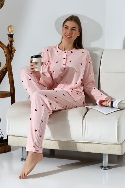 LİKAPASHOP PATLI UZUN KOL PİJAMA TAKIMI