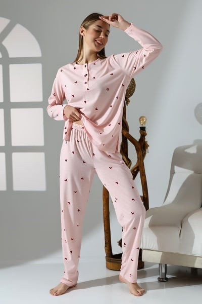 LİKAPASHOP PATLI UZUN KOL PİJAMA TAKIMI