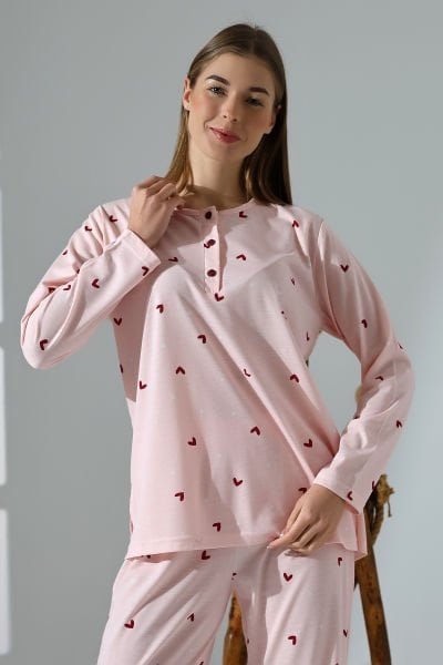 LİKAPASHOP PATLI UZUN KOL PİJAMA TAKIMI