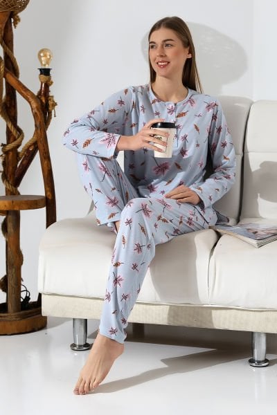 LİKAPASHOP PATLI UZUN KOL PİJAMA TAKIMI
