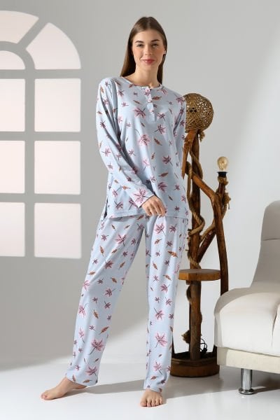 LİKAPASHOP PATLI UZUN KOL PİJAMA TAKIMI