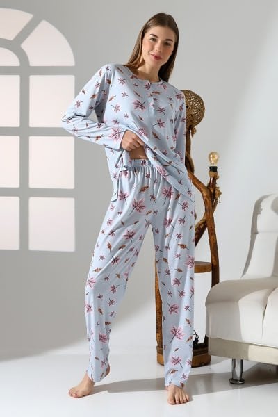 LİKAPASHOP PATLI UZUN KOL PİJAMA TAKIMI