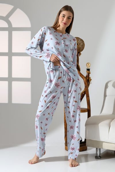 LİKAPASHOP PATLI UZUN KOL PİJAMA TAKIMI
