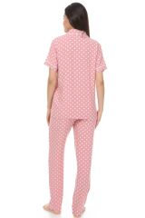 Kısa Kollu Gömlek Yaka Viskon Pijama Takımı