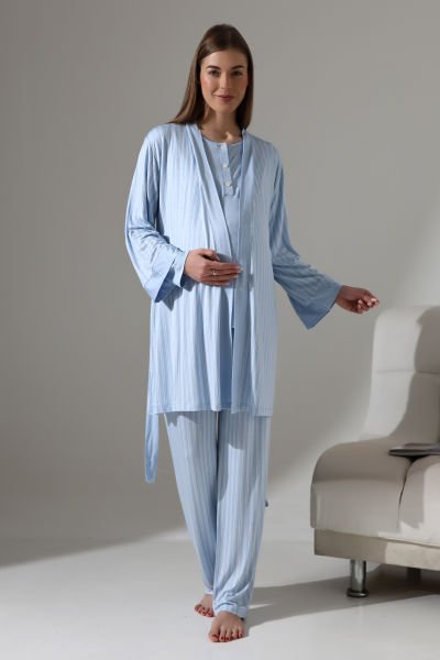 LikapaShop 3'LÜ HAMİLE PİJAMA TAKIMI