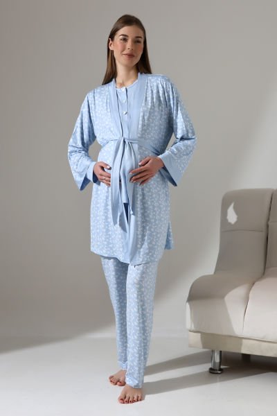 LikapaShop 3'LÜ HAMİLE PİJAMA TAKIMI