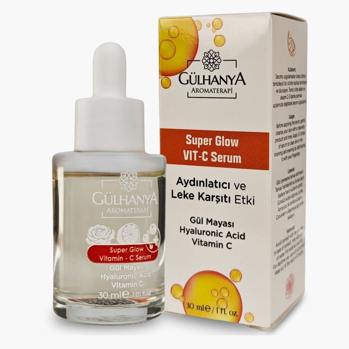 Super Glow VIT-C Serum (Aydınlatıcı ve Leke Karşıtı) Gül Mayası + Vitamin C