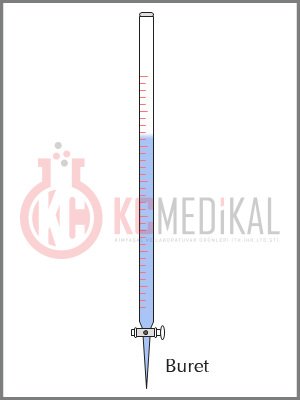 Büret düz Amber renkli cam musluklu	10 ml