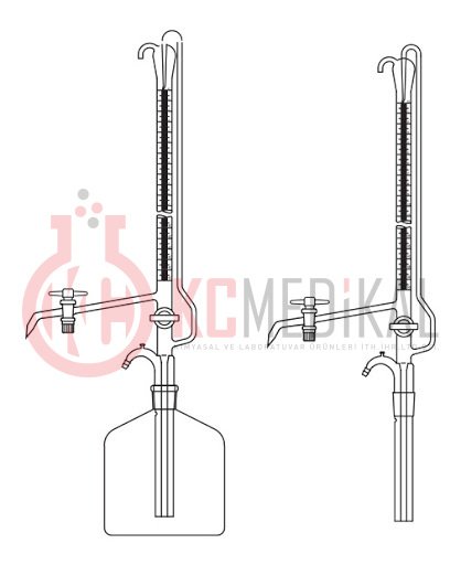 Otomatik  büret tek musluklu 	10 ml