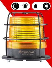 5 Mod Buzzer Sensörlü Kafesli Tepe Lambası 85-260V AC/DC - SNT-925-B-ND-KFS