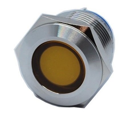 Butto J19-170P-YA2 19 mm LED IŞIKLI YASSI KAFALI SİNYAL LAMBASI SARI %35