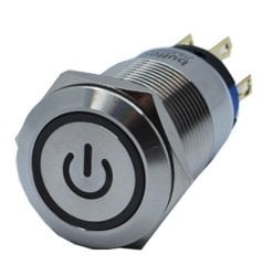 Butto J19-272-P-RD IP67 6-24VDC METAL(ÇELİK) KIRMIZI RENK POWER LOGOLU YAYLI BUTON