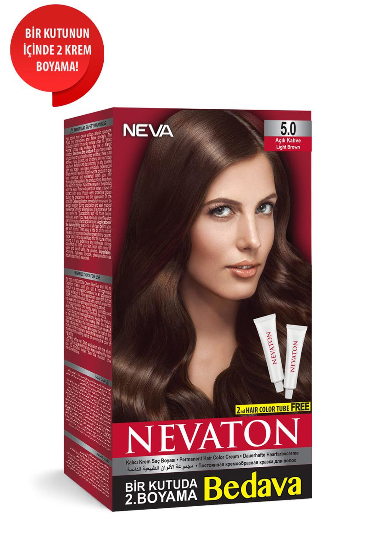 Nevaton İkili Set Saç Boyası 5.0 Açık Kahve