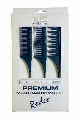 Rodeo Premium Multi Hair Karbon 3'lü  Krepe Tarak Seti