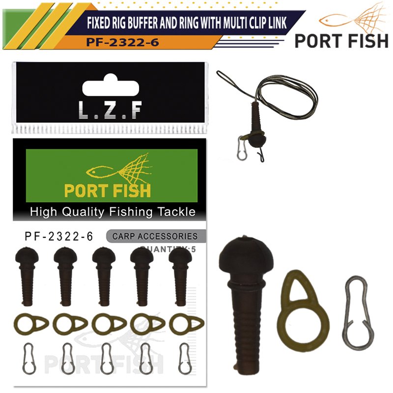 Portfish 2322-6  Fixed Rig Buffer and Ring with Multi Clip Link